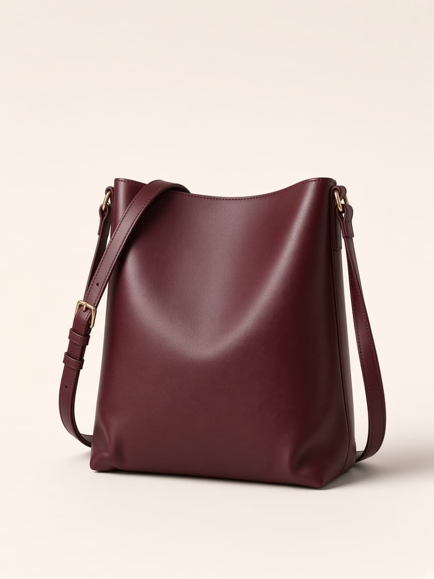 Romeah Firenze burgundy shoulder bag — three-quarter angle